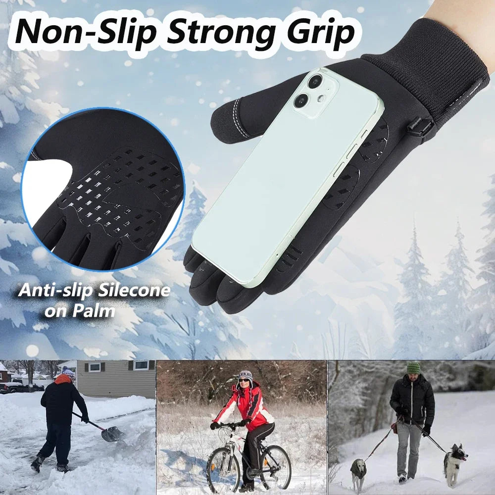 Winter Gloves for Men Women - Waterproof Thermal Glove for Cold Weather,for Running Cycling with Touchscreen Finger